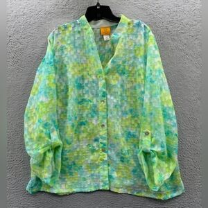 VTG Ruby Rd. Semi Sheer Button-Up Blouse